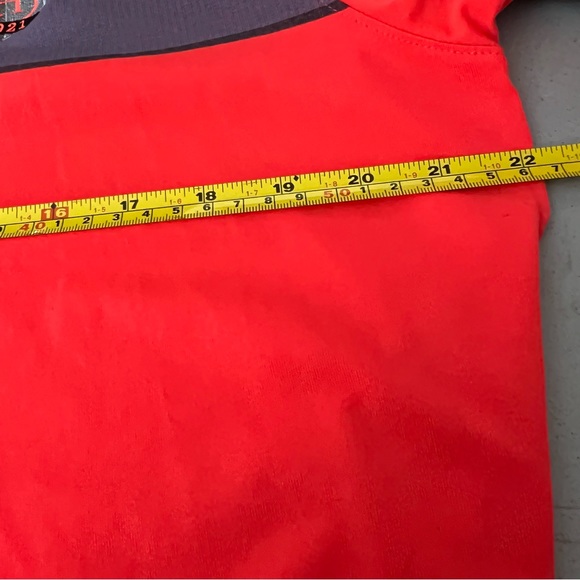 Under Armour Polo Shirt Mens Neon Orange Heat Gear Loose Fit Size Large - Picture 5 of 7